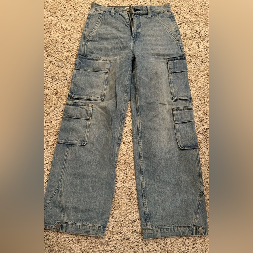 Denim Forum 90s Millie High Rise Cargo Jeans